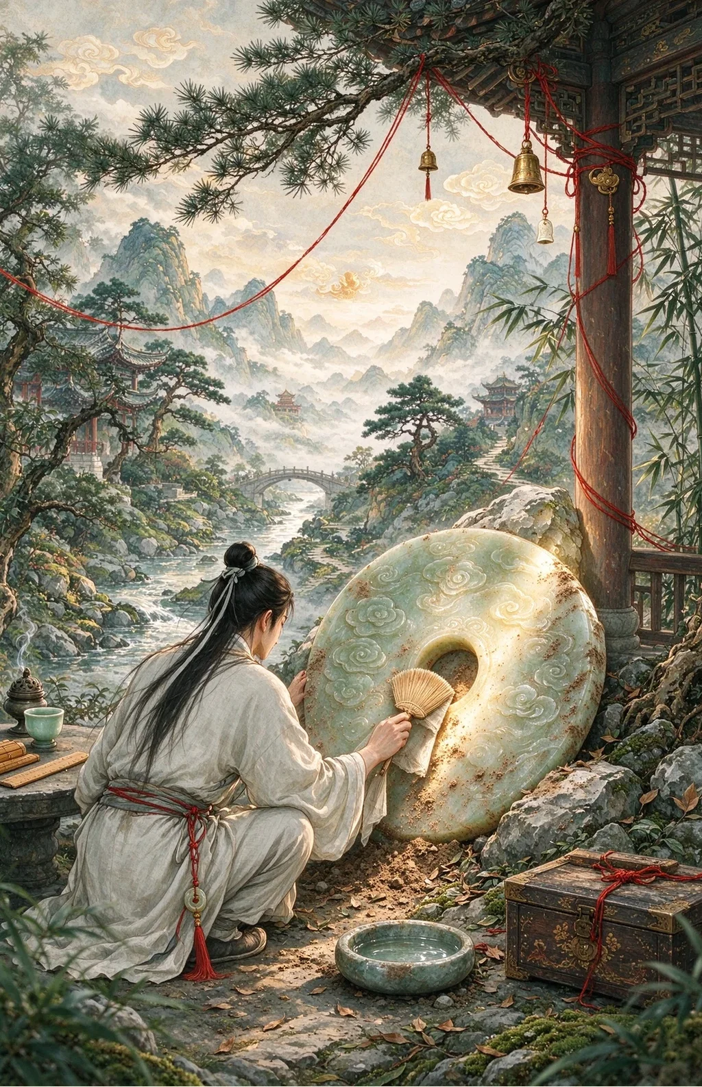 Chinese-inspired illustration for The Hidden Treasure (藏珍待識)