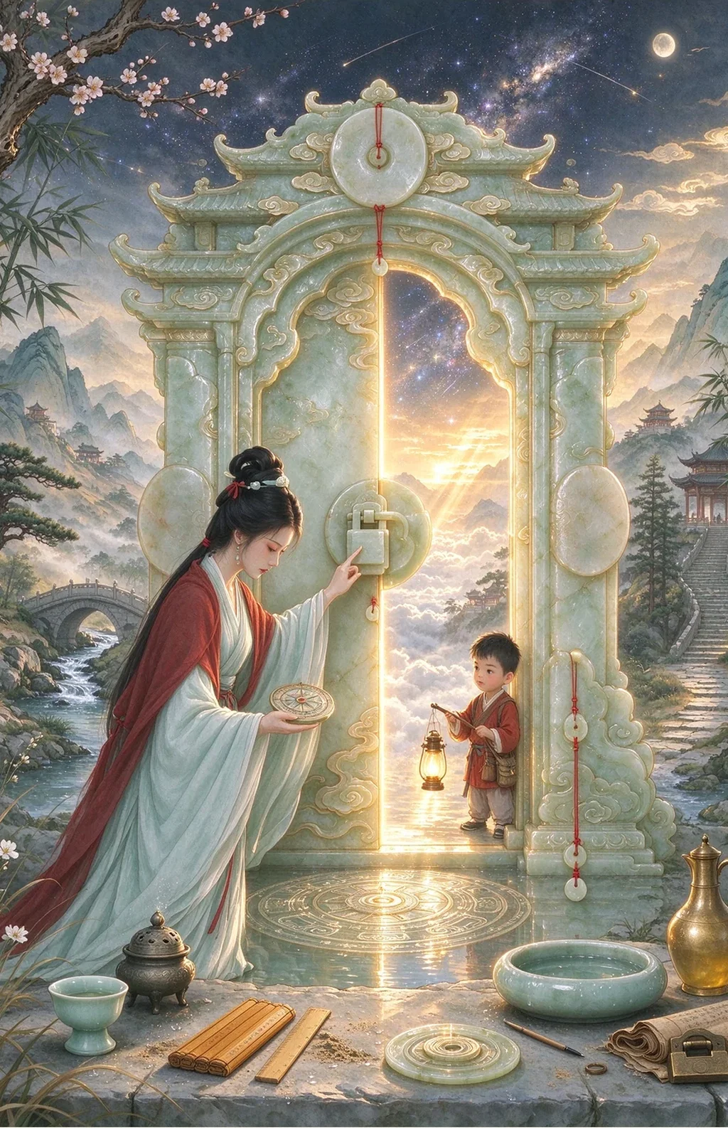 Chinese-inspired illustration for The Jade Gate (玉門待啟)